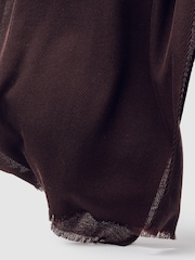 Reiss Burgundy Penny Wool Pleated Scarf - Image 5 of 5