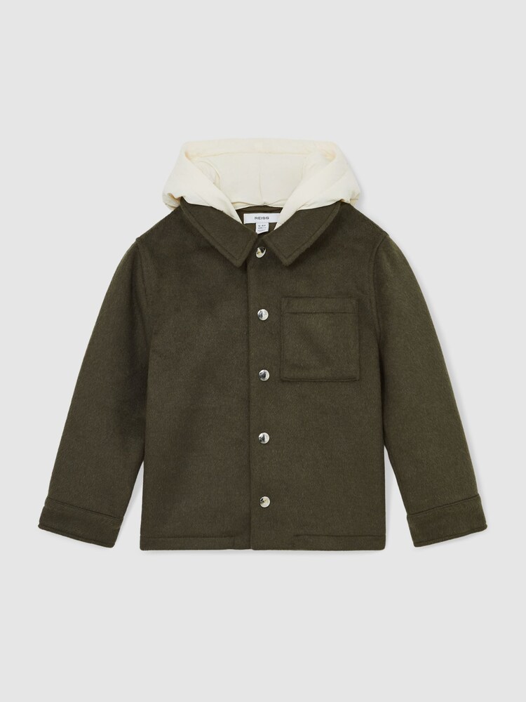 Reiss Benjamin Wool-Blend Detachable-Hood Overshirt - Bild 1 von 4