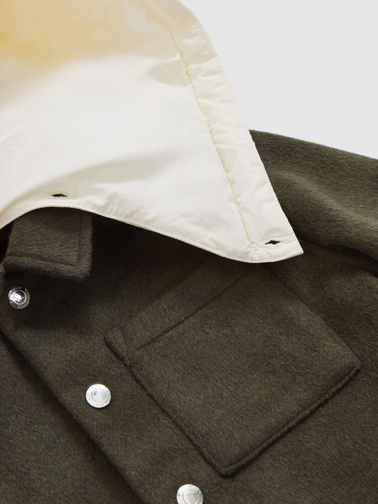 Reiss Benjamin Wool-Blend Detachable-Hood Overshirt - Bild 4 von 4