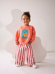 Orange Squeeze the Day Sweatshirt & Wide Leg Trousers Set (3mths-7yrs) - Image 3 of 9