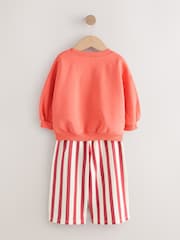 Orange Squeeze the Day Sweatshirt & Wide Leg Trousers Set (3mths-7yrs) - Image 6 of 9