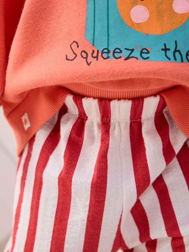 Orange Squeeze the Day Sweatshirt & Wide Leg Trousers Set (3mths-7yrs) - Image 9 of 9