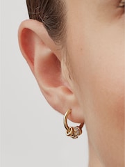 Estella Bartlett Gold Tone Triple Disc Hoop Pave Earrings - Image 4 of 4