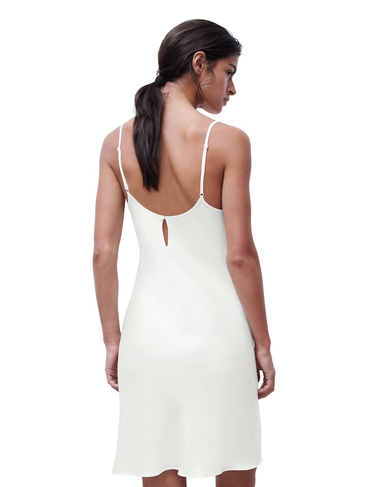Chantelle Cream Fleurs Embriodered Satin Chemise - Image 2 of 3