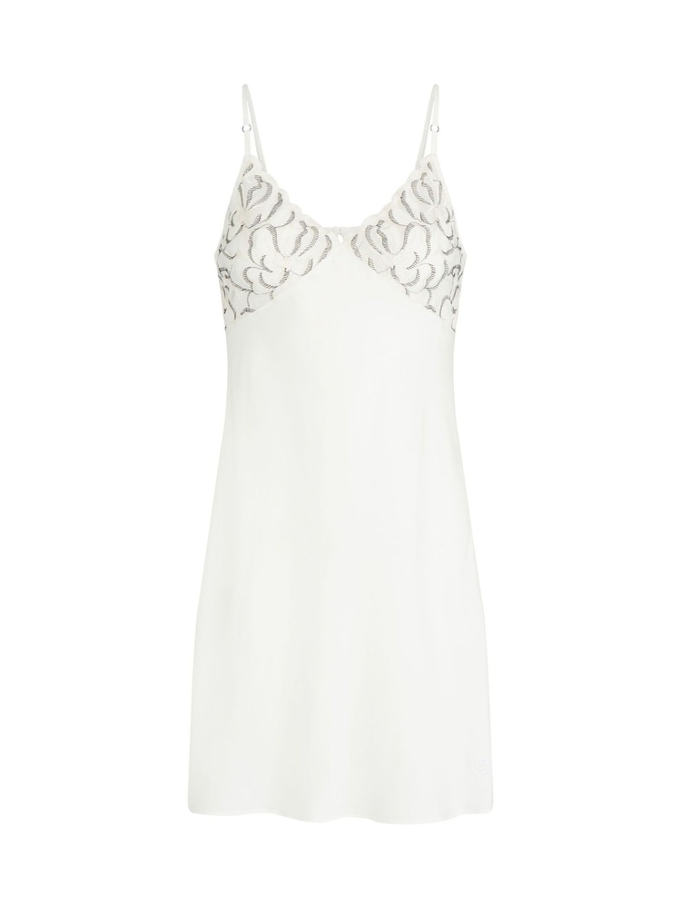 Chantelle Cream Fleurs Embriodered Satin Chemise - Image 3 of 3