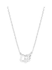 Estella Bartlett Silver Tone Double Linked Flower Print Necklace - Image 1 of 4