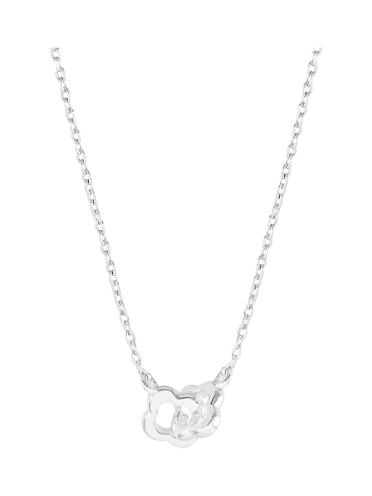 Estella Bartlett Silver Tone Double Linked Flower Print Necklace - Image 1 of 4