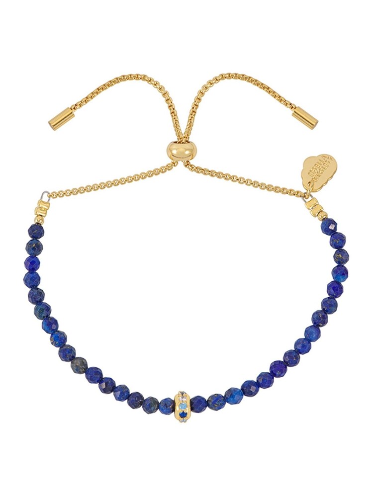 Estella Bartlett Gold Tone Lapis Lazuli Amelia Bracelet with Pave Charm - Image 1 of 4 Estella Bartlett Gold Tone Lapis Lazuli Amelia Bracelet with Pave Charm - Image 1 of 4