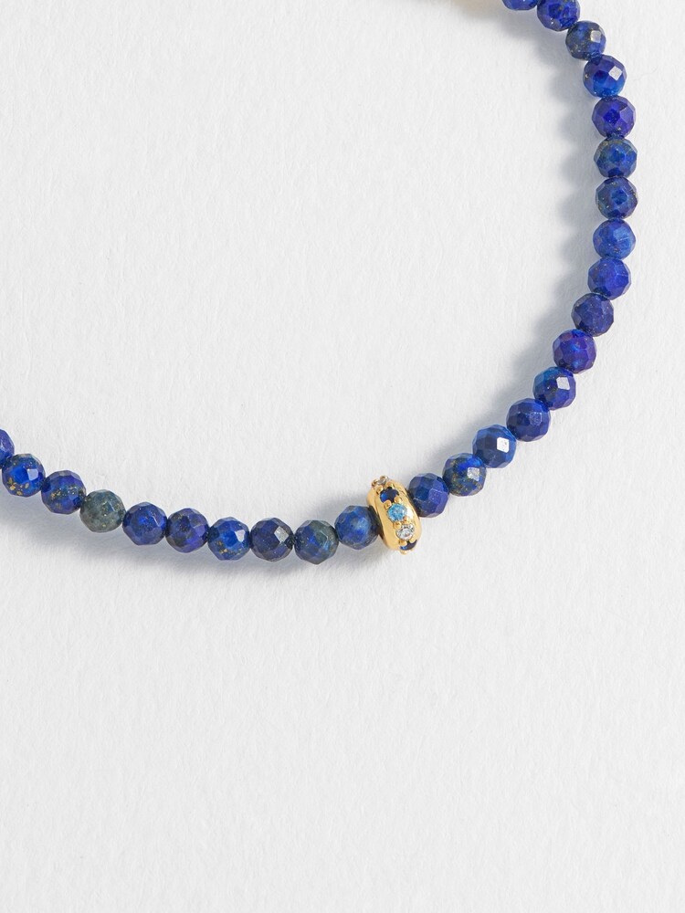 Estella Bartlett Gold Tone Lapis Lazuli Amelia Bracelet with Pave Charm - Image 2 of 4 Estella Bartlett Gold Tone Lapis Lazuli Amelia Bracelet with Pave Charm - Image 2 of 4