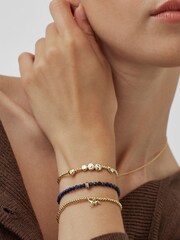 Estella Bartlett Gold Tone Lapis Lazuli Amelia Bracelet with Pave Charm - Image 3 of 4