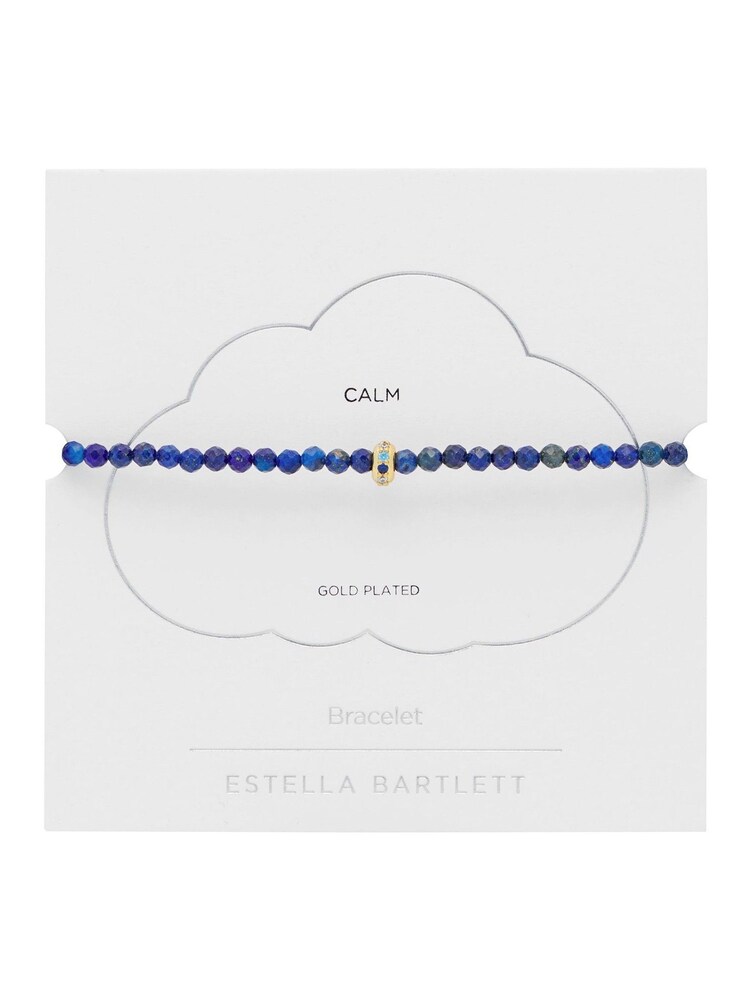 Estella Bartlett Gold Tone Lapis Lazuli Amelia Bracelet with Pave Charm - Image 4 of 4