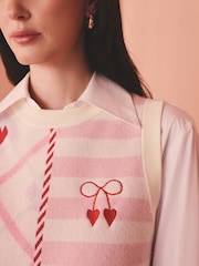 Cath Kidston Pink Mix Bow Print Knitted Tank Top - Image 14 of 19