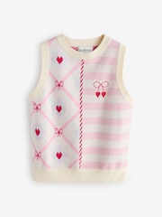 Cath Kidston Pink Mix Bow Print Knitted Tank Top - Image 16 of 19
