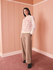 Cath Kidston Pink Mix Bow Print Knitted Tank Top - Image 7 of 19