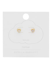 Estella Bartlett Gold Tone Pink Pearl Heart Stud Earrings - Image 2 of 4