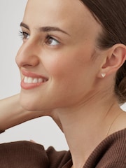 Estella Bartlett Gold Tone Pink Pearl Heart Stud Earrings - Image 4 of 4