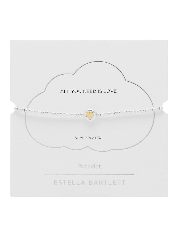 Estella Bartlett Silver Tone Heart Disc Bead Bracelet - Image 2 of 4