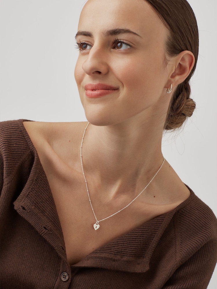 Estella Bartlett Silver Tone Engraved Heart Padlock Necklace - Image 4 of 4 Estella Bartlett Silver Tone Engraved Heart Padlock Necklace - Image 4 of 4