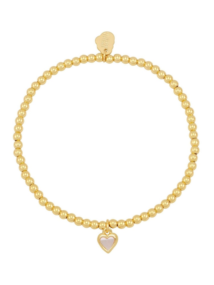 Estella Bartlett Gold Tone Pink Pearl Heart Bracelet - Image 1 of 4