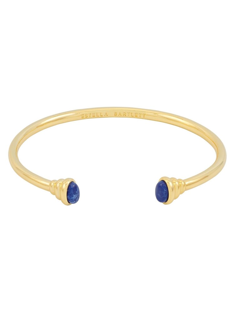 Estella Bartlett Gold Tone Waterprooof Cabochon Lapis Lazuli Open Bangle - Image 1 of 3 Estella Bartlett Gold Tone Waterprooof Cabochon Lapis Lazuli Open Bangle - Image 1 of 3