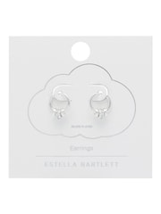 Estella Bartlett Silver Tone Triple Disc Hoop Pave Earrings - Image 2 of 4