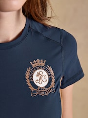 Joules Navy Tan Short Sleeve Technical Jersey Top - Image 4 of 7