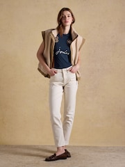 Joules Navy Tan Short Sleeve Technical Jersey Top - Image 5 of 7