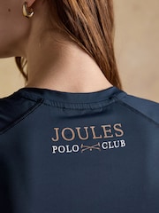 Joules Navy Tan Short Sleeve Technical Jersey Top - Image 6 of 7