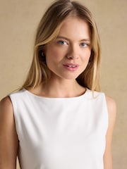 Cream - Joules Lola Double Layer Front Cotton Rich Boat Neck Vest - Bild 3 von 6