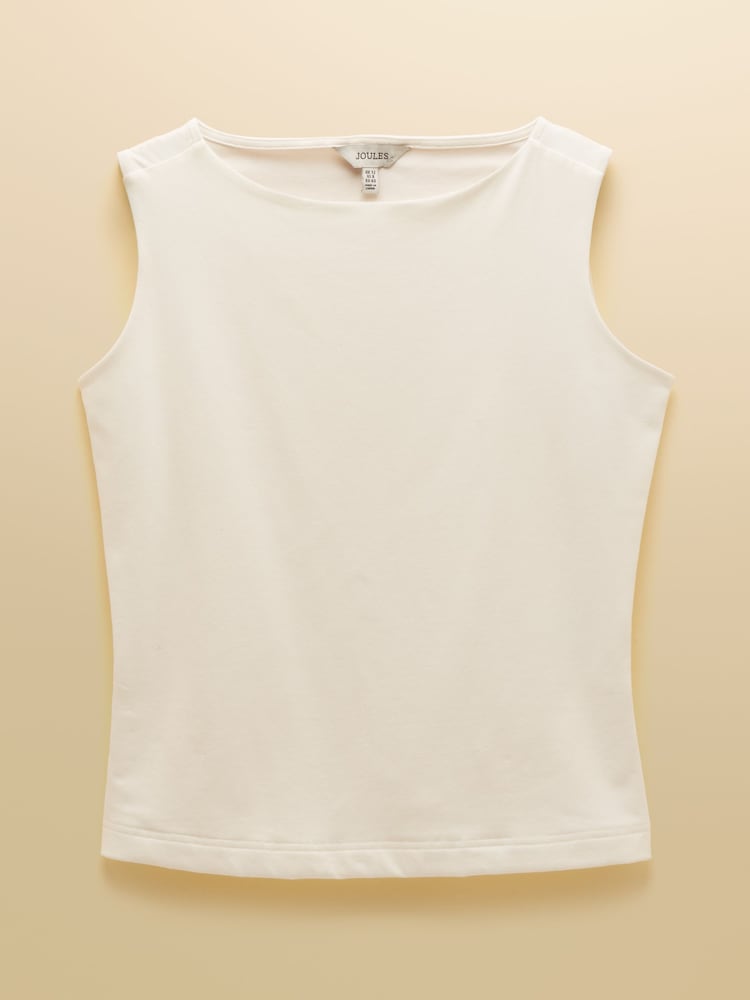 Cream - Joules Lola Double Layer Front Cotton Rich Boat Neck Vest - Bild 6 von 6