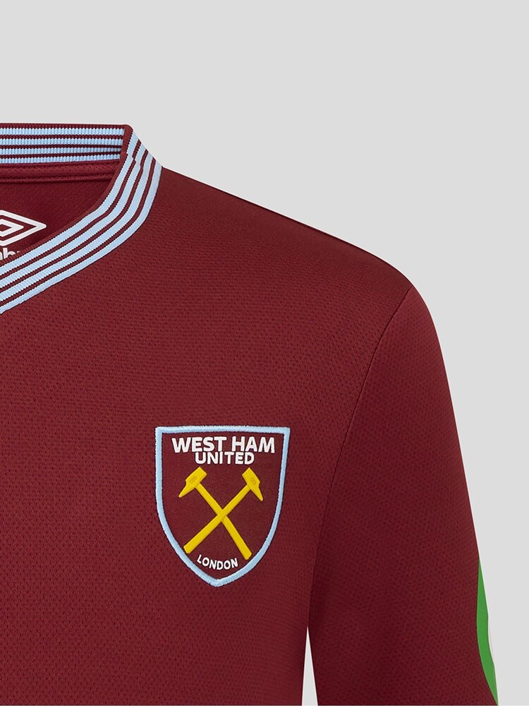 Umbro Red West Ham Football Club Home Short Sleeve Shirt - Image 6 of 6