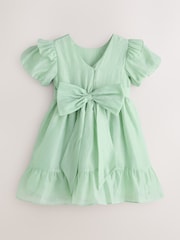 Laura Ashley Green Bow Back Flower Dress - Image 9 of 12