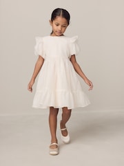 Laura Ashley Ivory Bow Back Flower Dress - Image 1 of 7
