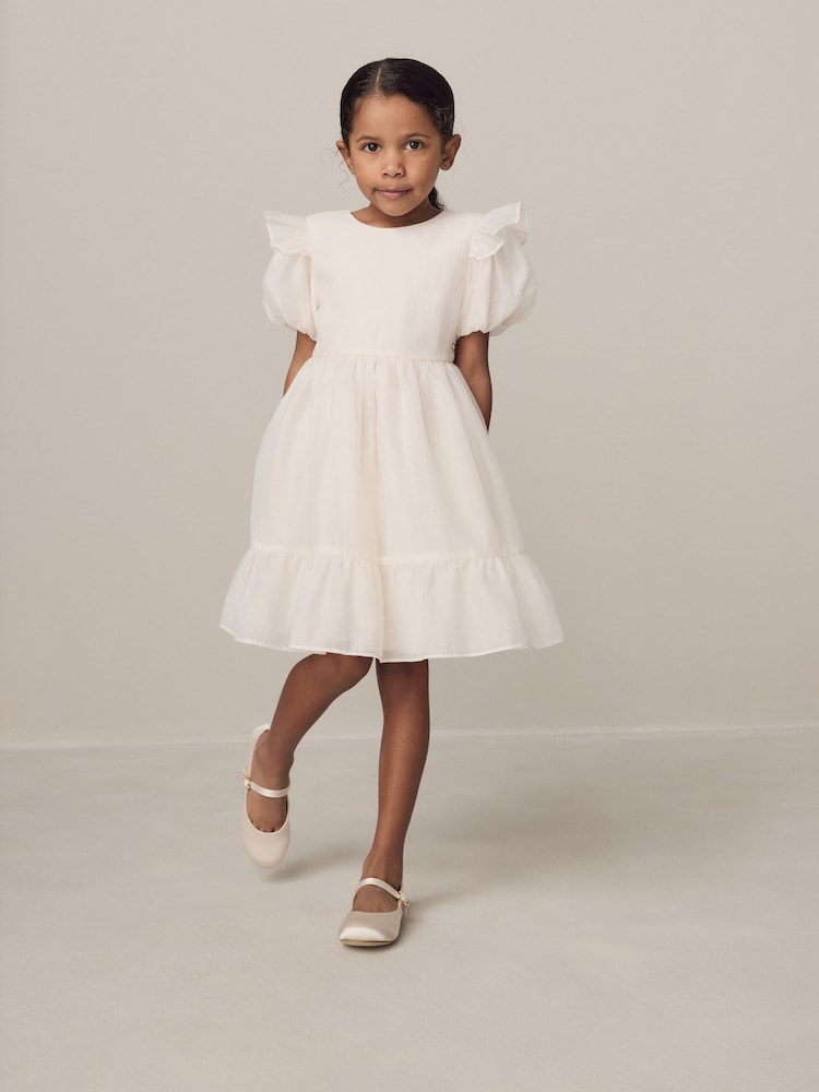 Laura Ashley Ivory Bow Back Flower Dress - Image 2 of 7