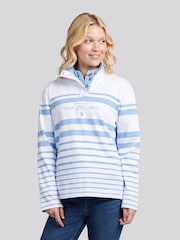 U.S. Polo Assn. Blue Womens Premium Graphic Print Stripe Funnel Neck Top - Image 3 of 7
