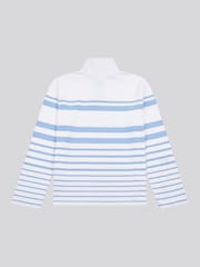 U.S. Polo Assn. Blue Womens Premium Graphic Print Stripe Funnel Neck Top - Image 6 of 7