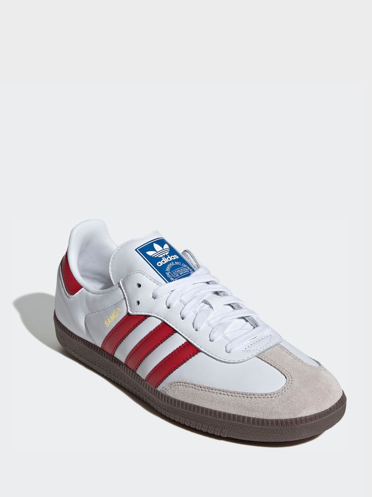 Buy adidas Originals White/Red Samba OG Trainers from Next Chile