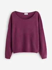 American Vintage Purple Damsville Long Sleeve Boat Neck Jumper - Image 1 of 1