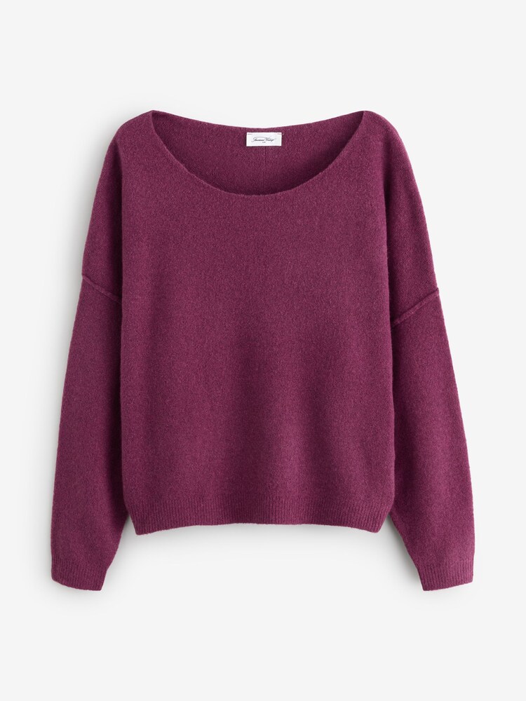 American Vintage Purple Damsville Long Sleeve Boat Neck Jumper - Image 1 of 1