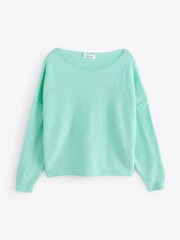 American Vintage Blue Damsville Long Sleeve Boat Neck Jumper - Image 1 of 1