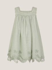 Monsoon Green Baby Bonnie Embroidered Party Dress - Image 2 of 3