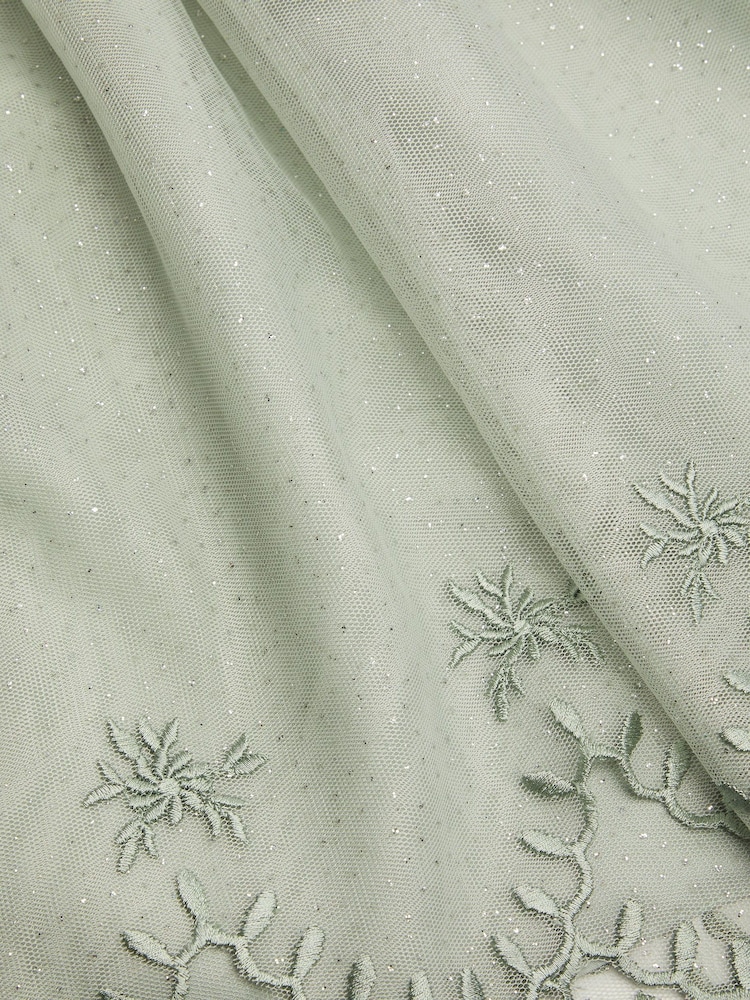 Monsoon Green Baby Bonnie Embroidered Party Dress - Image 3 of 3