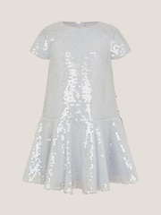 Monsoon Blue Sequin Drop Waist Dress - Image 1 of 3
