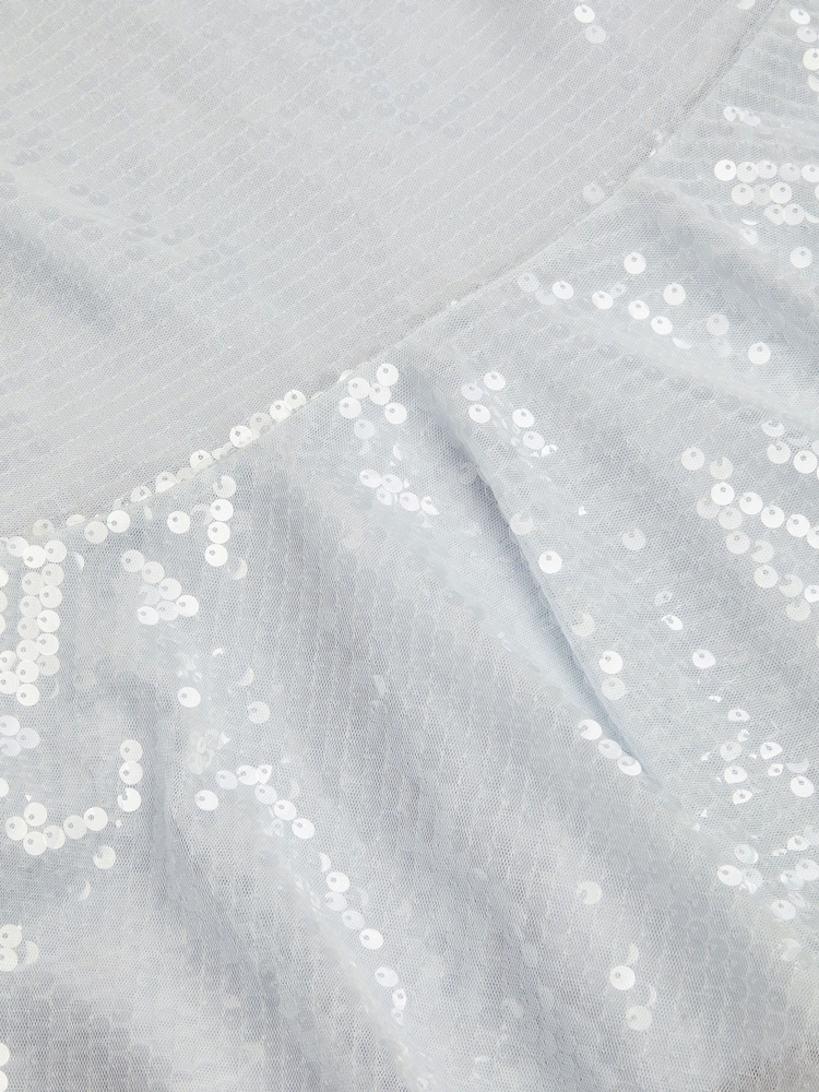 Monsoon Blue Sequin Drop Waist Dress - Image 3 of 3