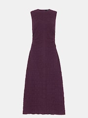 Whistles Purple Lori Textured Midi Dress - Image 5 of 5