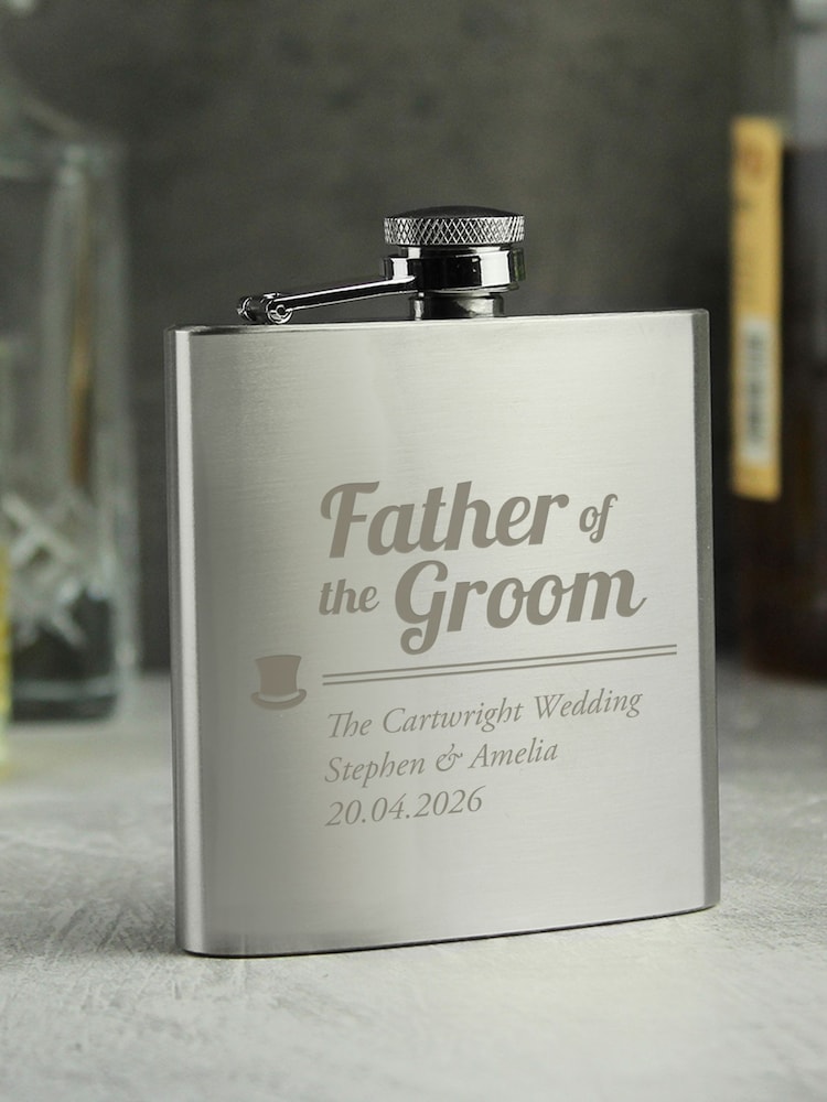 PMC Personalised Father of the Groom Hip Flask - Image 2 of 3