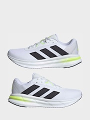 adidas White/Green Galaxy 7 Running Trainers - Image 15 of 17