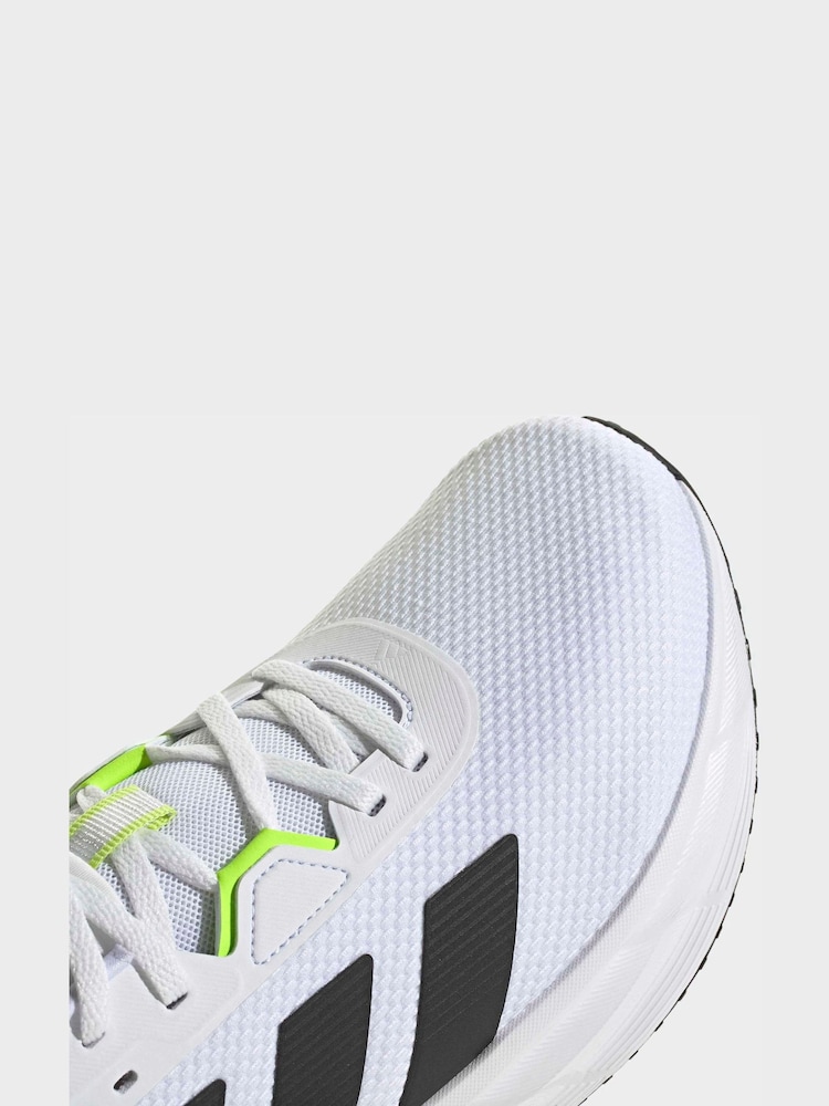 adidas White/Green Galaxy 7 Running Trainers - Image 17 of 17