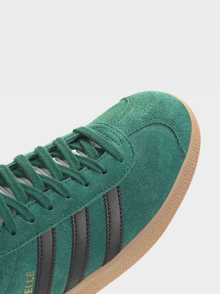 adidas gazelle silver green womens adidas Gazelle Indoor Shoes Kids - Kids - Collegiate Green / Cloud White / Gum main image 0