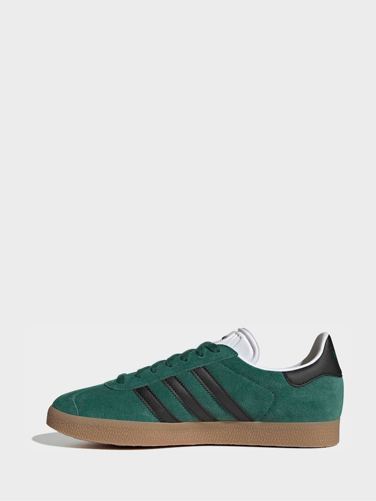 adidas Originals Green/Black Gazelle Trainers - Image 2 of 11